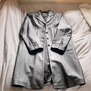 Long leather jacket